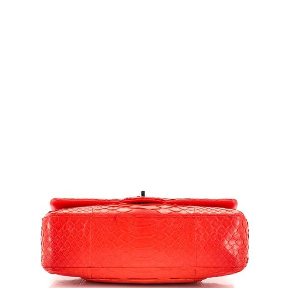 Chanel Classic Double Flap Bag Python Medium Orange - Picture 4 of 13